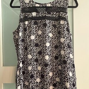 Cabi Jot Top Black, Navy and White Sleeveless Top Size S #3079